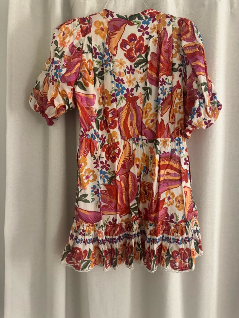 FARM Rio Floral Mini Dress in White, Pink, Orange, Yellow, Blue